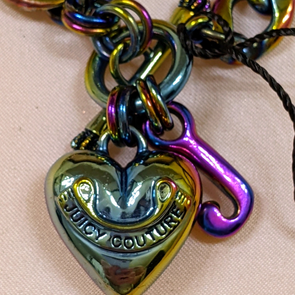 Y2K Juicy Couture Vintage Iridescent Charm Necklace